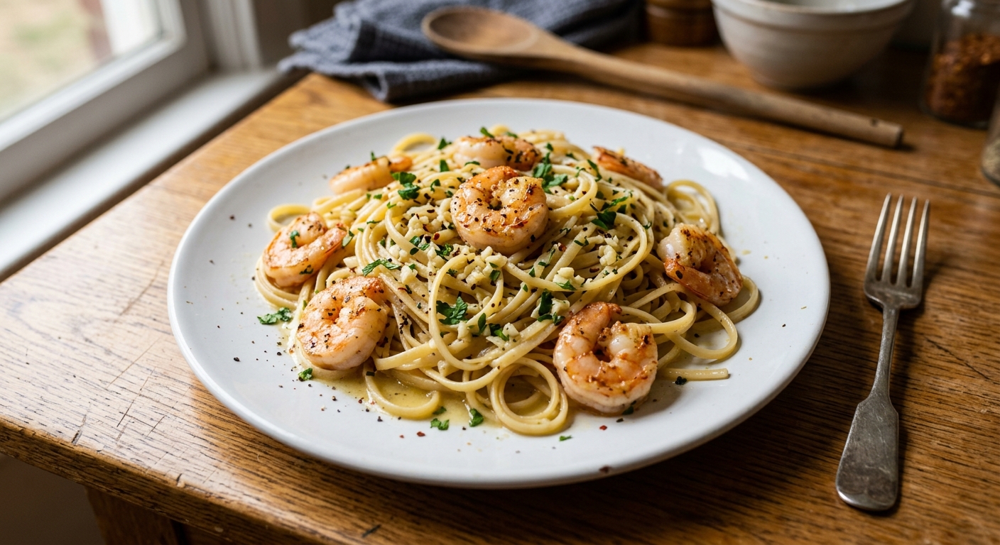 Lemon Garlic Butter Shrimp Pasta