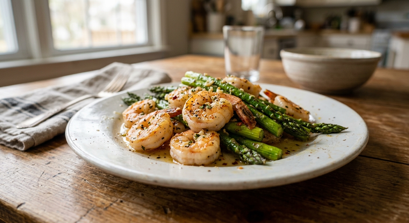 One-Pan Lemon Garlic Shrimp and Asparagus