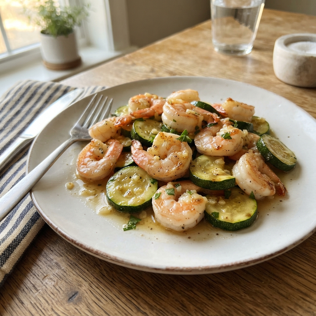 One-Pan Garlic Butter Shrimp and Zucchini