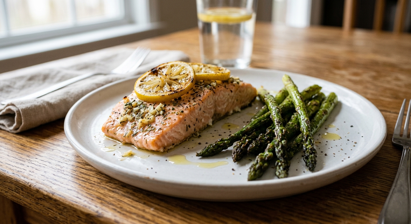 Sheet-Pan Lemon Garlic Salmon and Asparagus