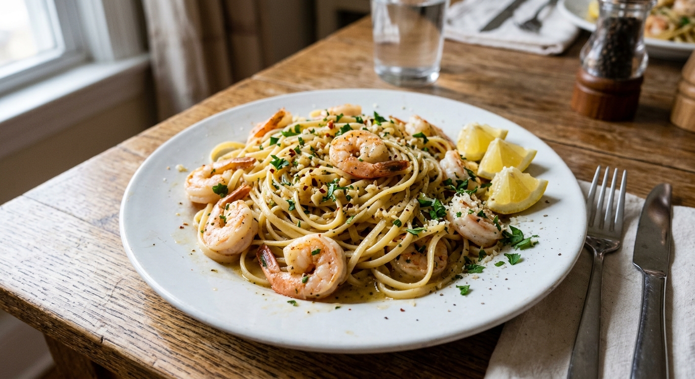 Lemon Garlic Butter Shrimp Pasta