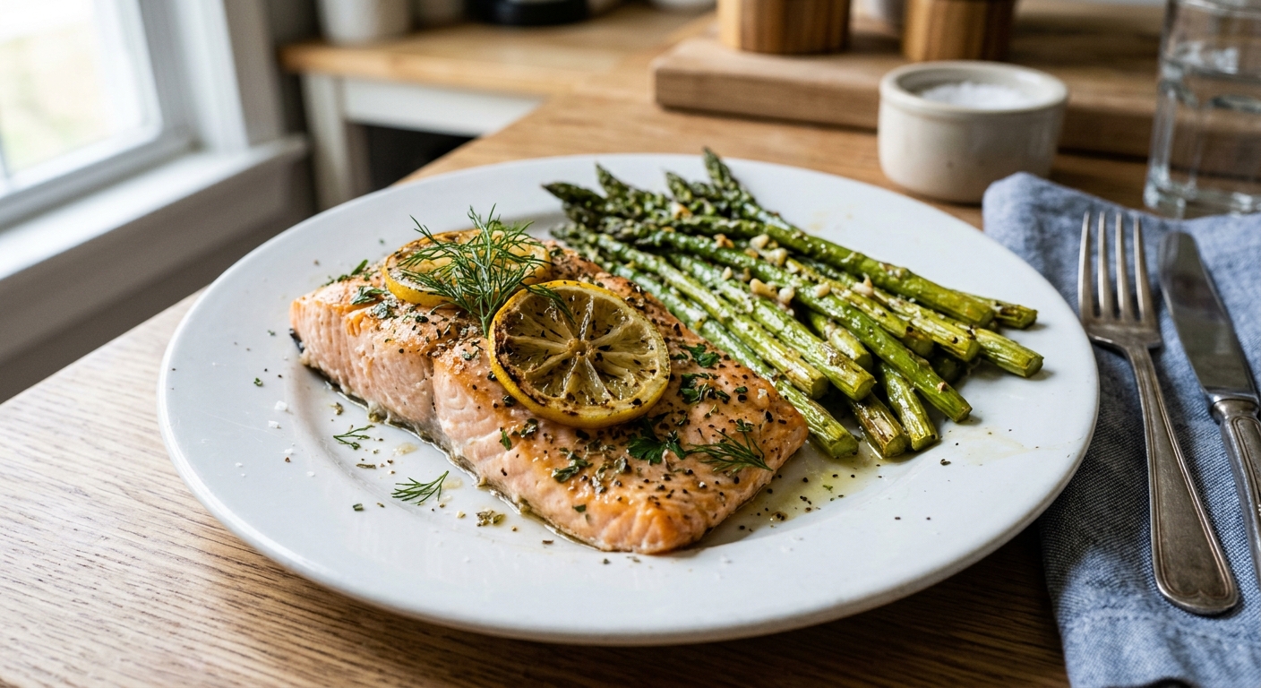 One-Pan Lemon Herb Sheet Pan Salmon and Asparagus