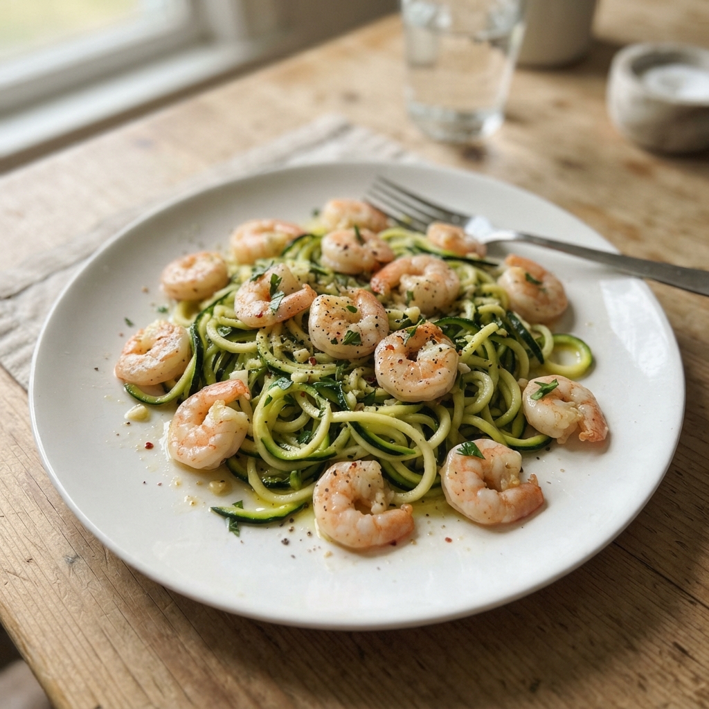 Lemon Garlic Shrimp and Zucchini Noodles