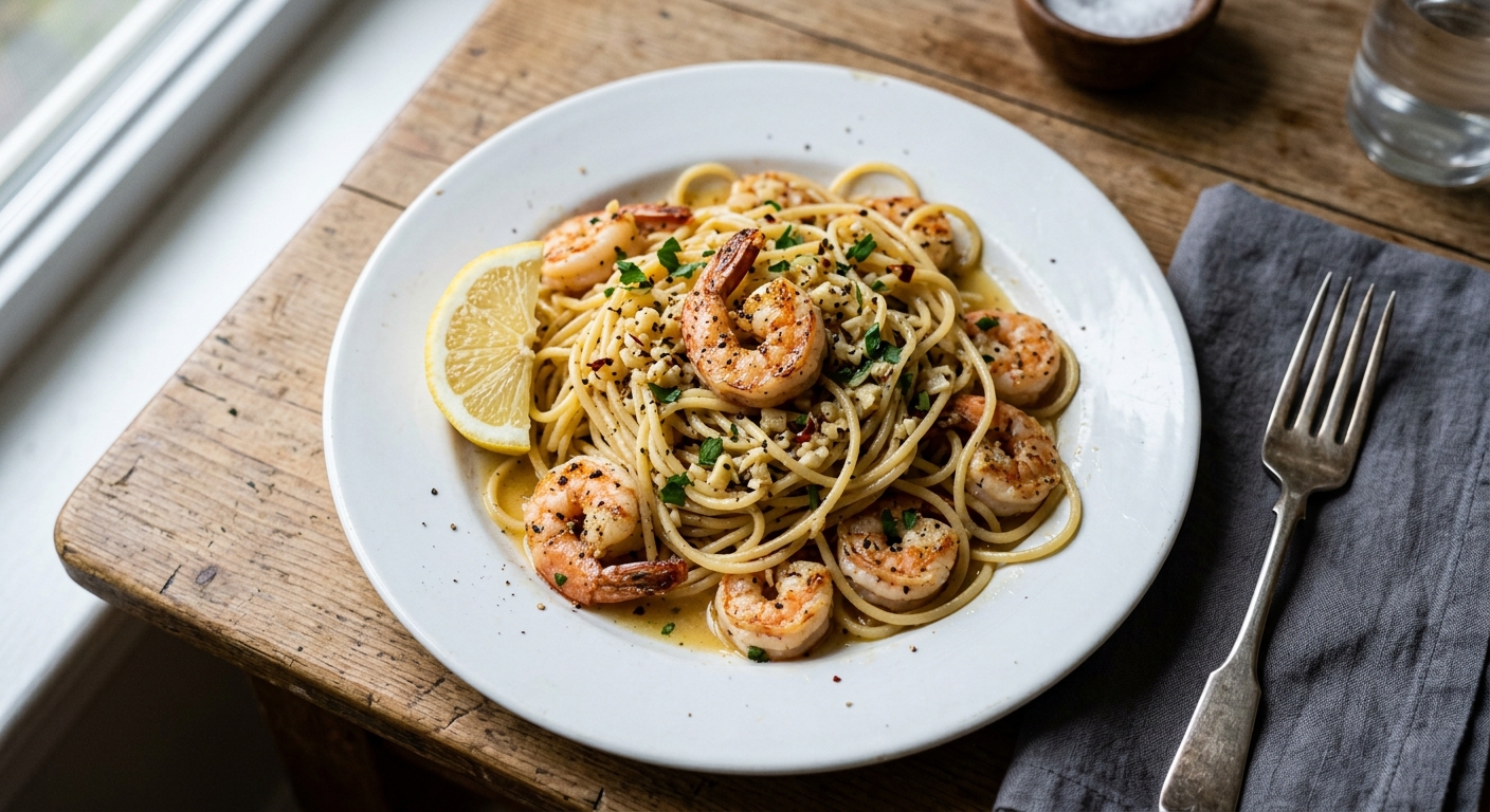 Lemon Garlic Butter Shrimp Pasta