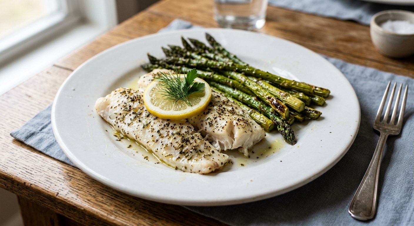 One-Pan Lemon Herb Cod and Asparagus