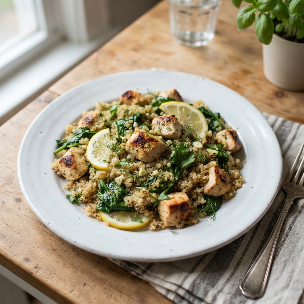One-Pan Lemon Herb Chicken and Quinoa