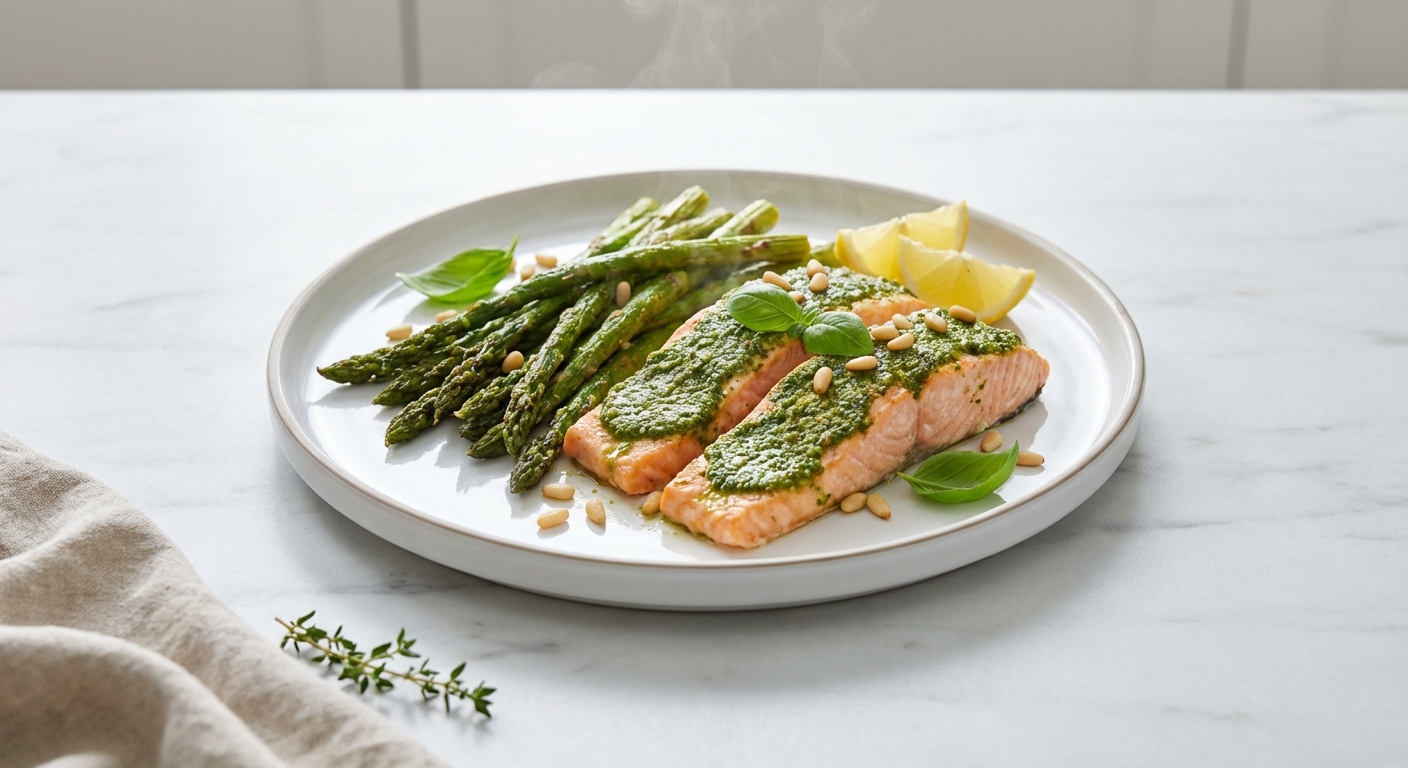 One-Pan Pesto Salmon and Asparagus