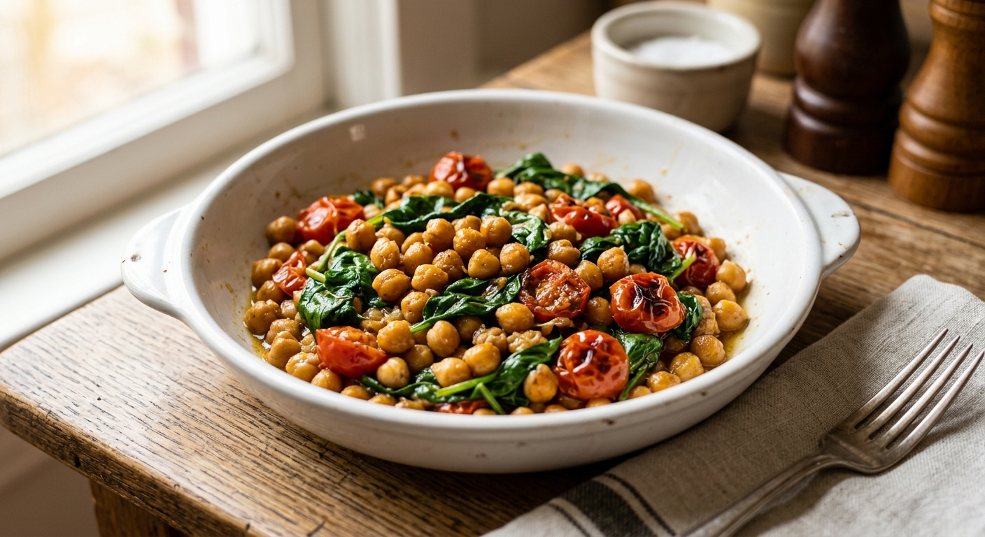 One-Pan Lemon Garlic Chickpea Stir-Fry