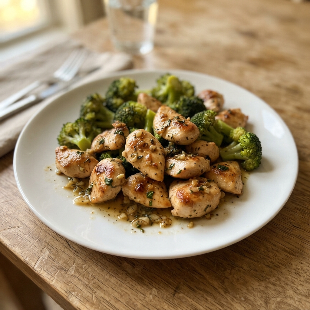 One-Pan Garlic Butter Chicken and Broccoli