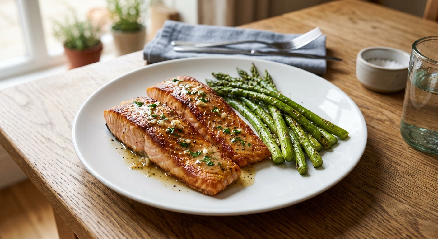 Lemon Herb Pan-Seared Salmon with Asparagus