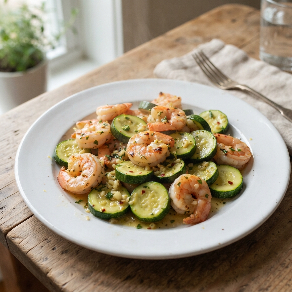 One-Pan Garlic Butter Shrimp and Zucchini