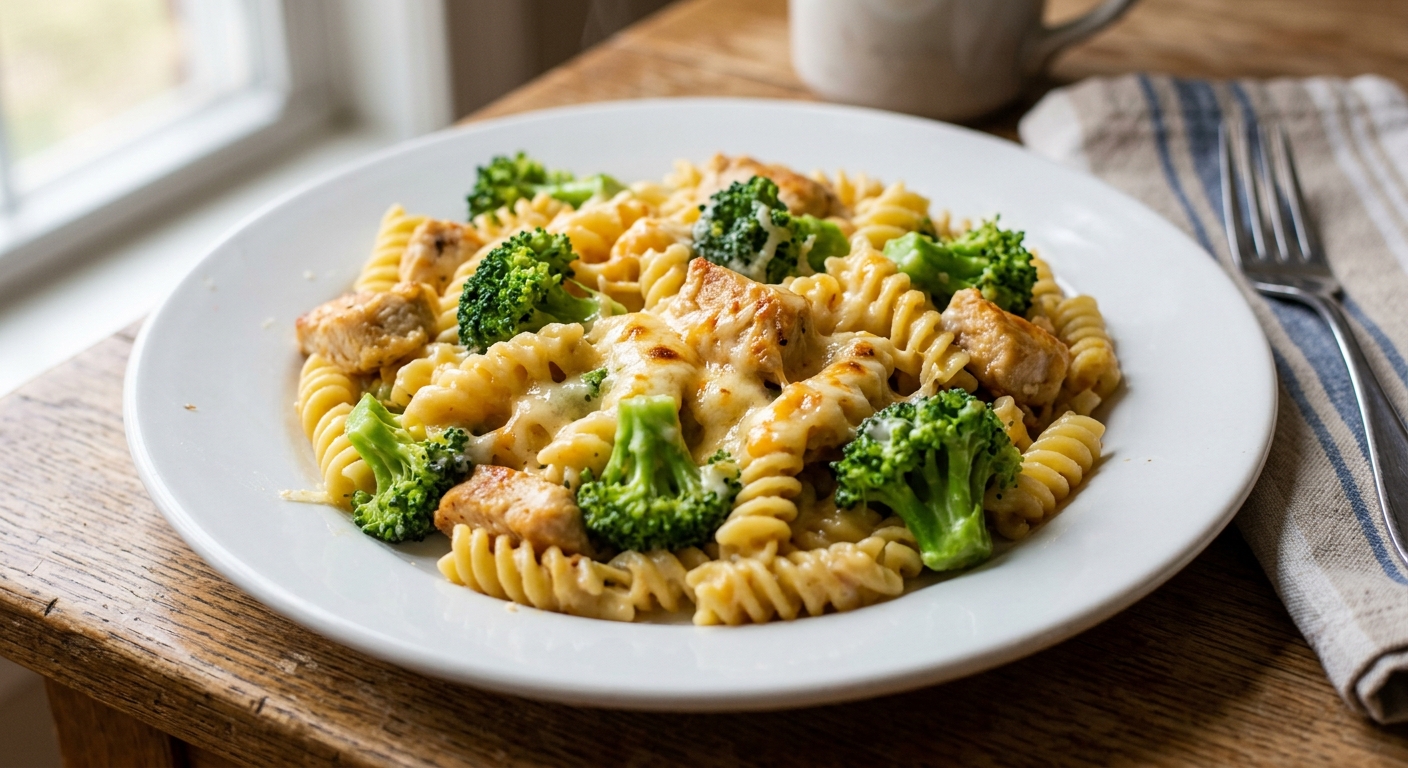 One-Pan Cheesy Broccoli Chicken Pasta
