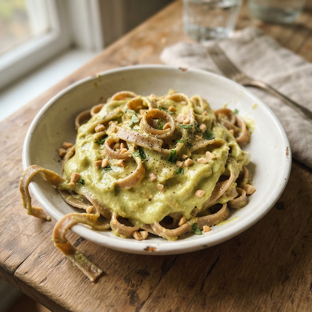 Creamy Avocado and Peanut Butter Power Pasta