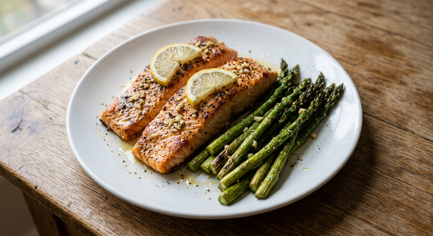 Lemon Garlic Sheet Pan Salmon and Asparagus