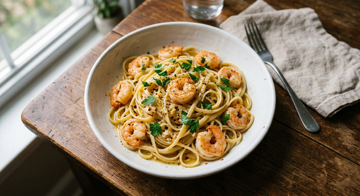 Lemon Garlic Butter Shrimp Pasta