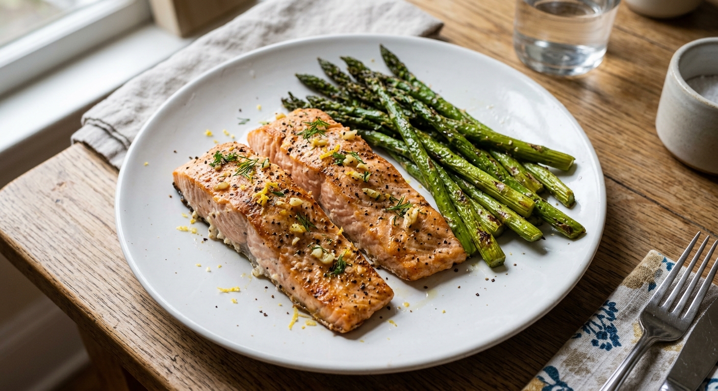 Lemon Garlic Sheet Pan Salmon and Asparagus