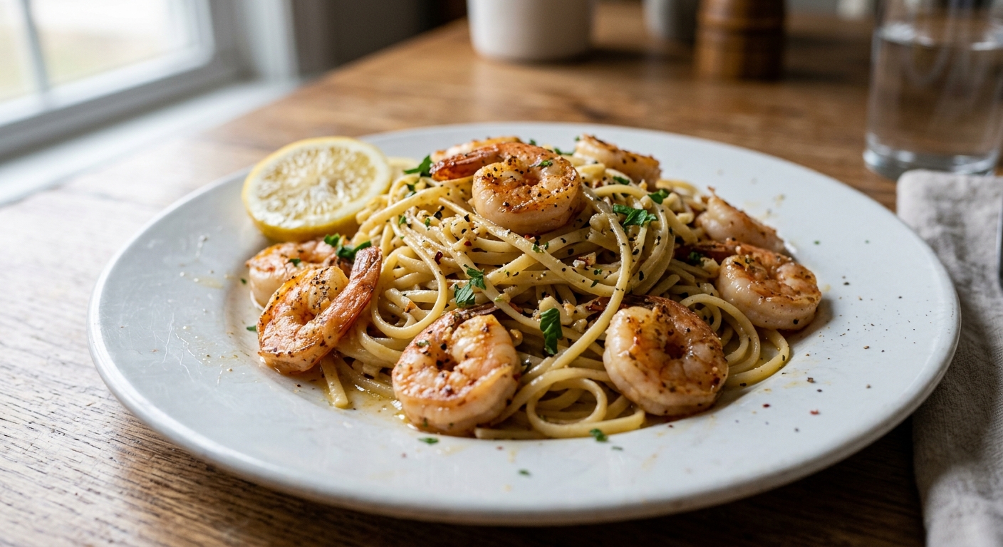 Lemon Garlic Butter Shrimp Pasta