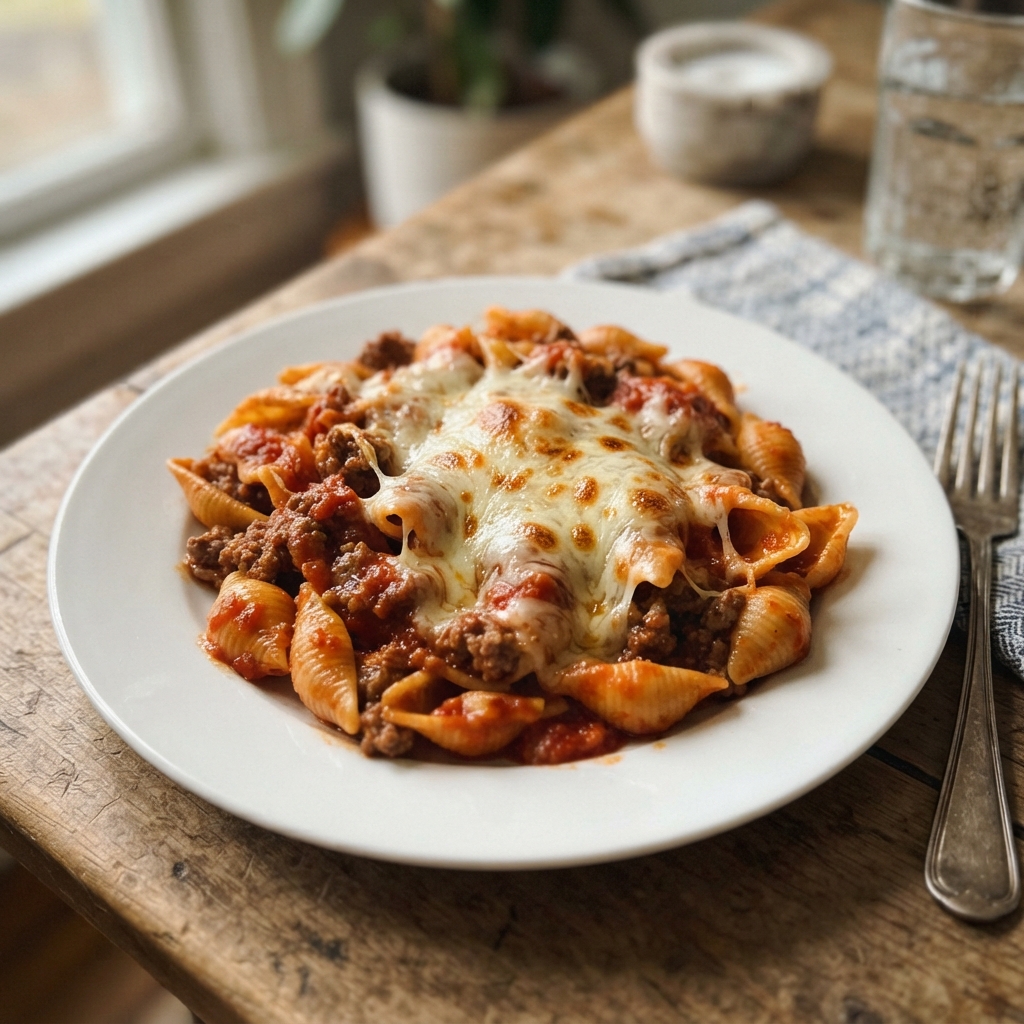 One-Pan Cheesy Beef Pasta