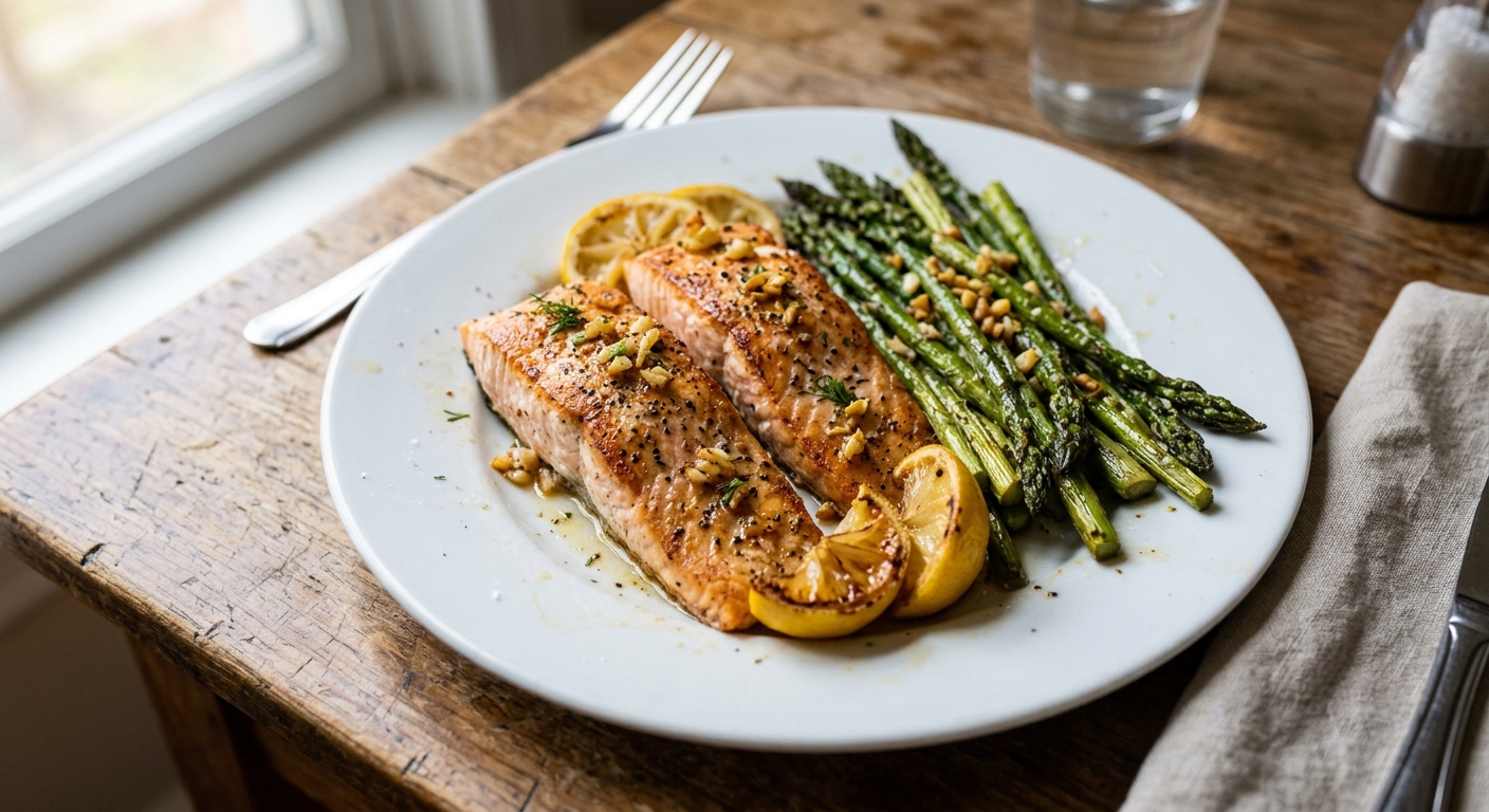 Lemon Garlic Sheet Pan Salmon and Asparagus