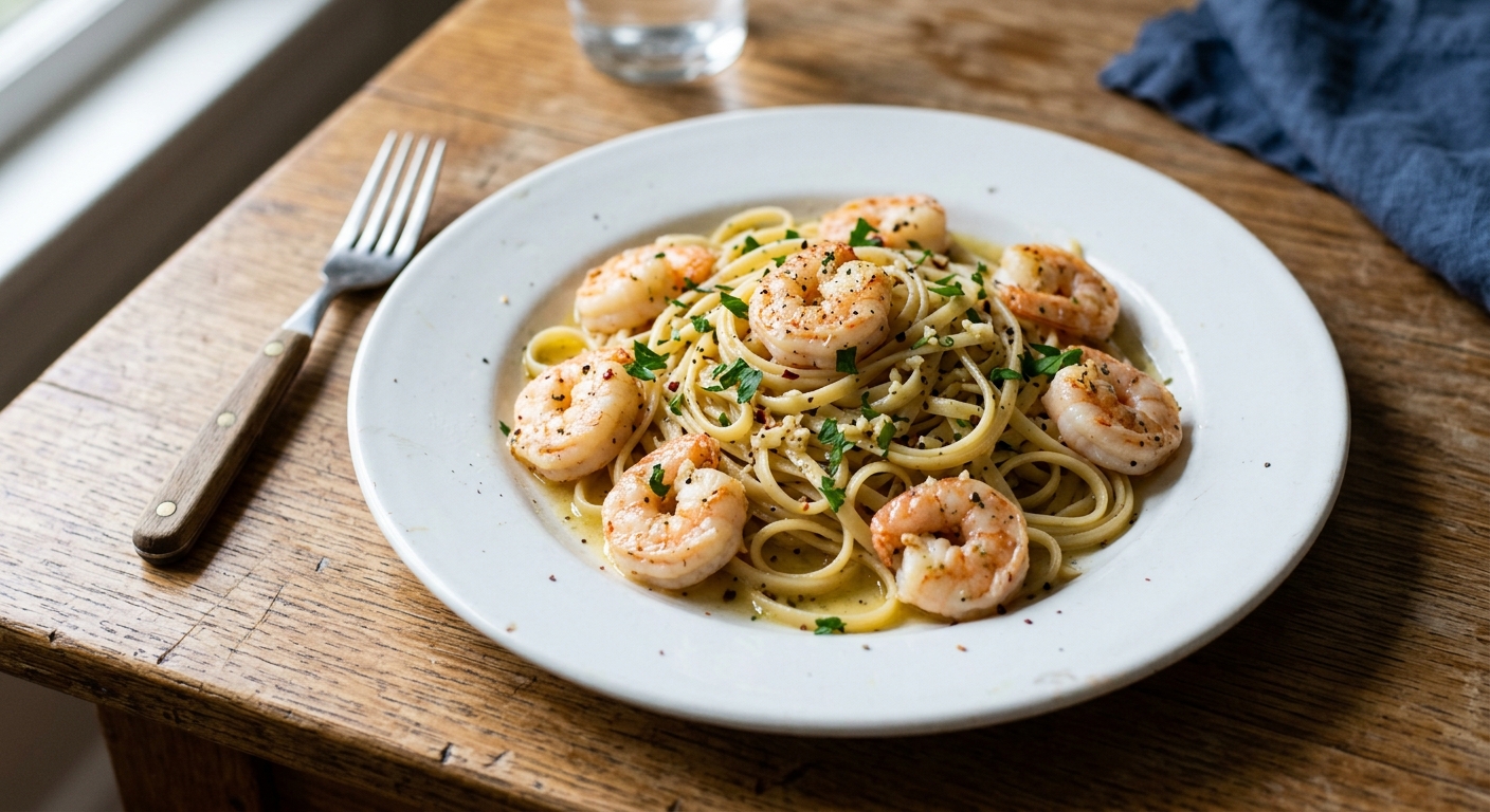 Lemon Garlic Butter Shrimp Pasta