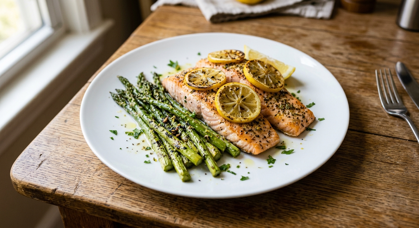 Lemon Herb Sheet Pan Salmon and Asparagus