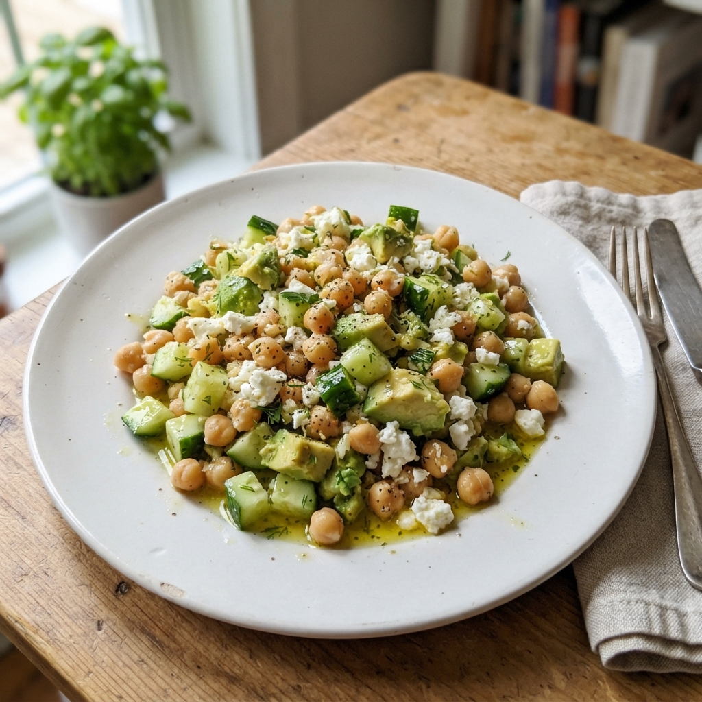 Zesty Chickpea and Cucumber Smash Salad