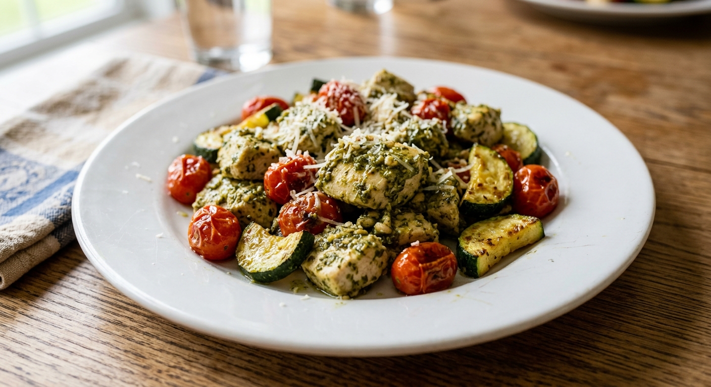 One-Pan Pesto Chicken and Veggies