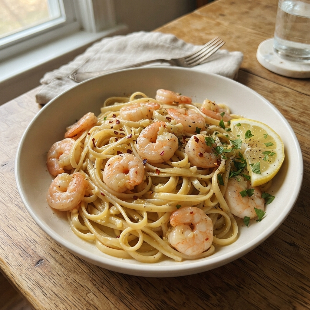Lemon Garlic Butter Shrimp Pasta