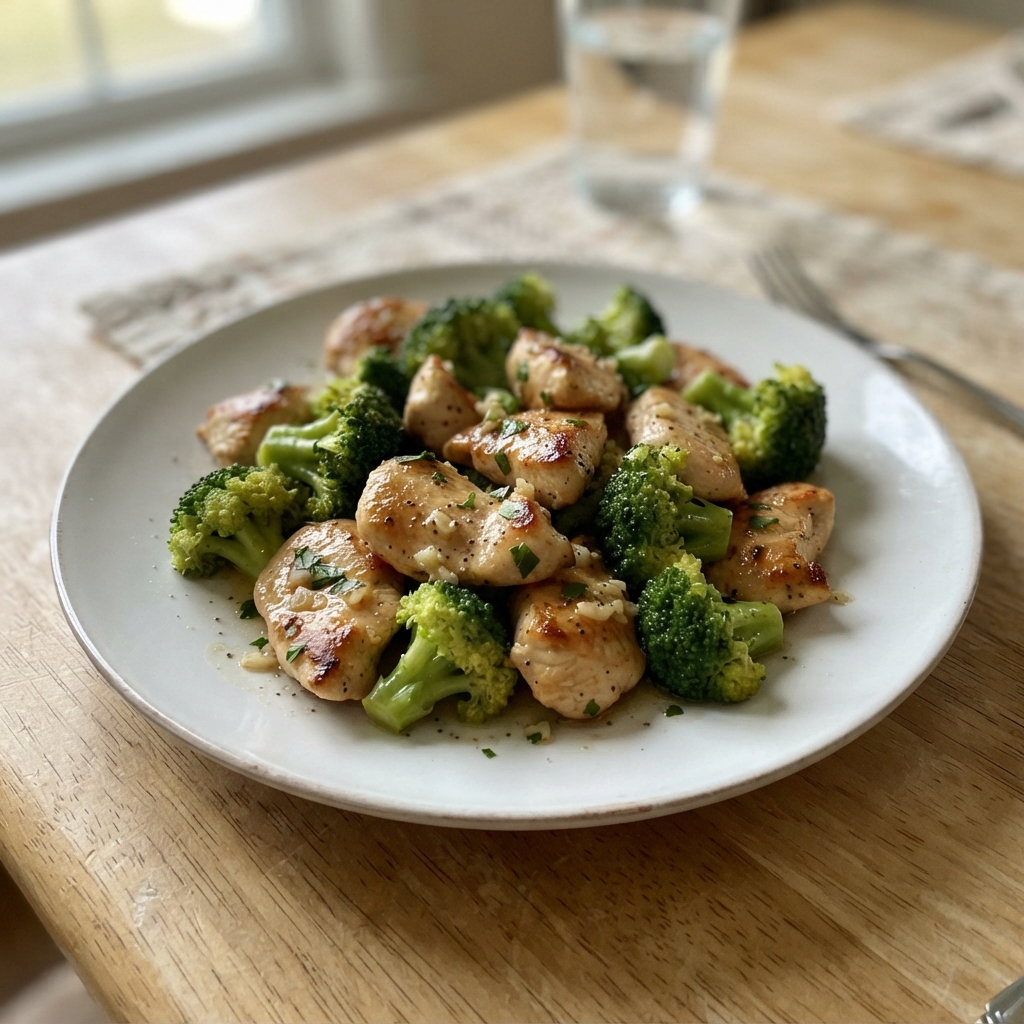 One-Pan Garlic Butter Chicken and Broccoli
