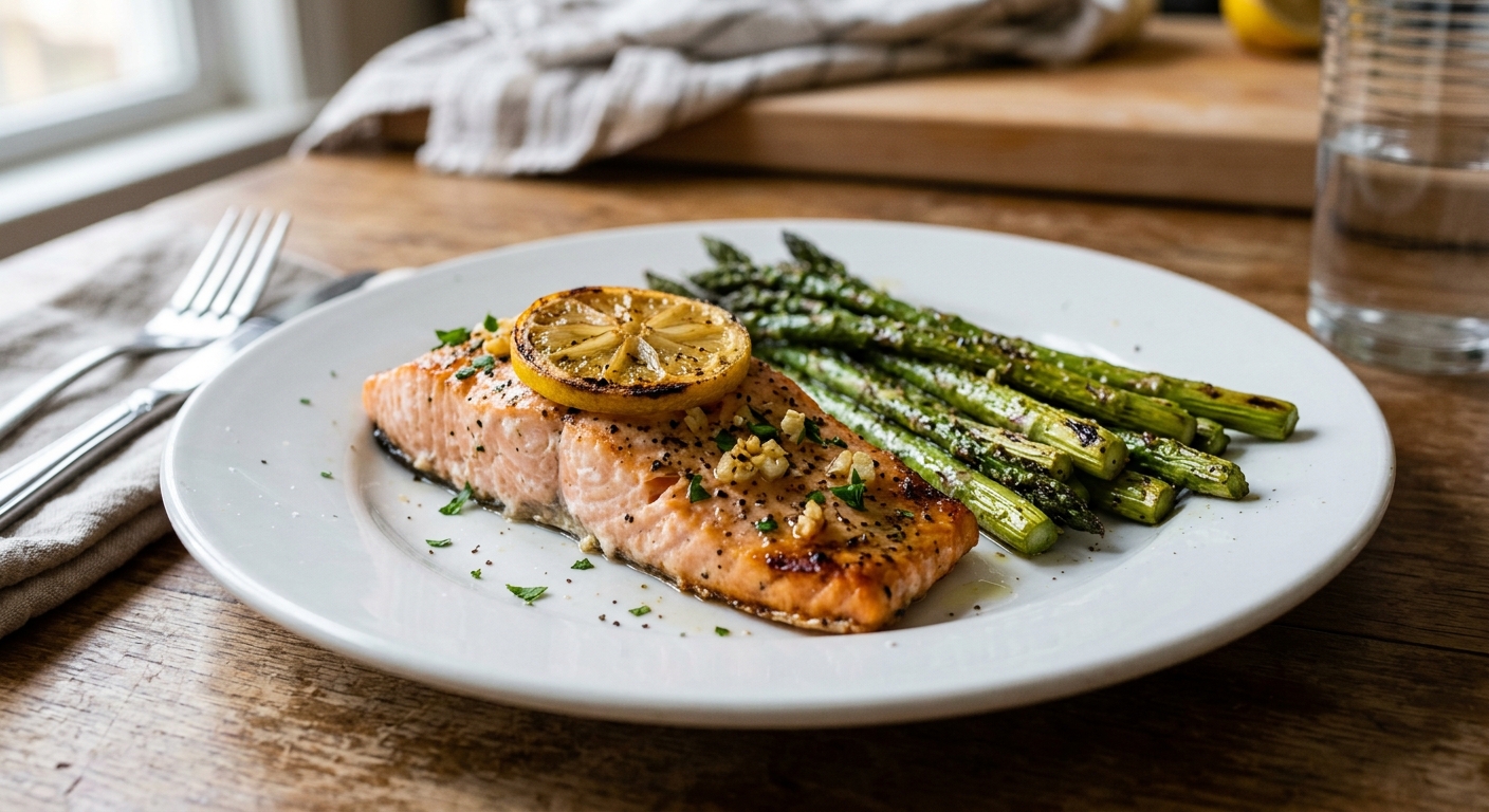 Sheet Pan Lemon Garlic Salmon and Asparagus