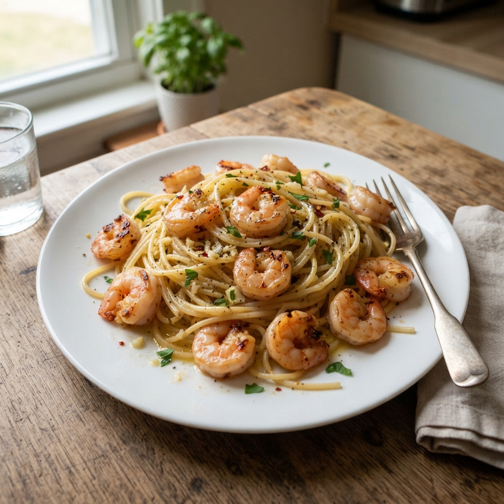 One-Pan Garlic Butter Shrimp Pasta