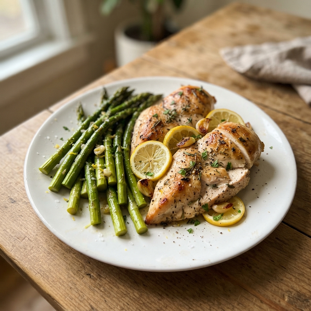 One-Pan Lemon Herb Chicken and Asparagus