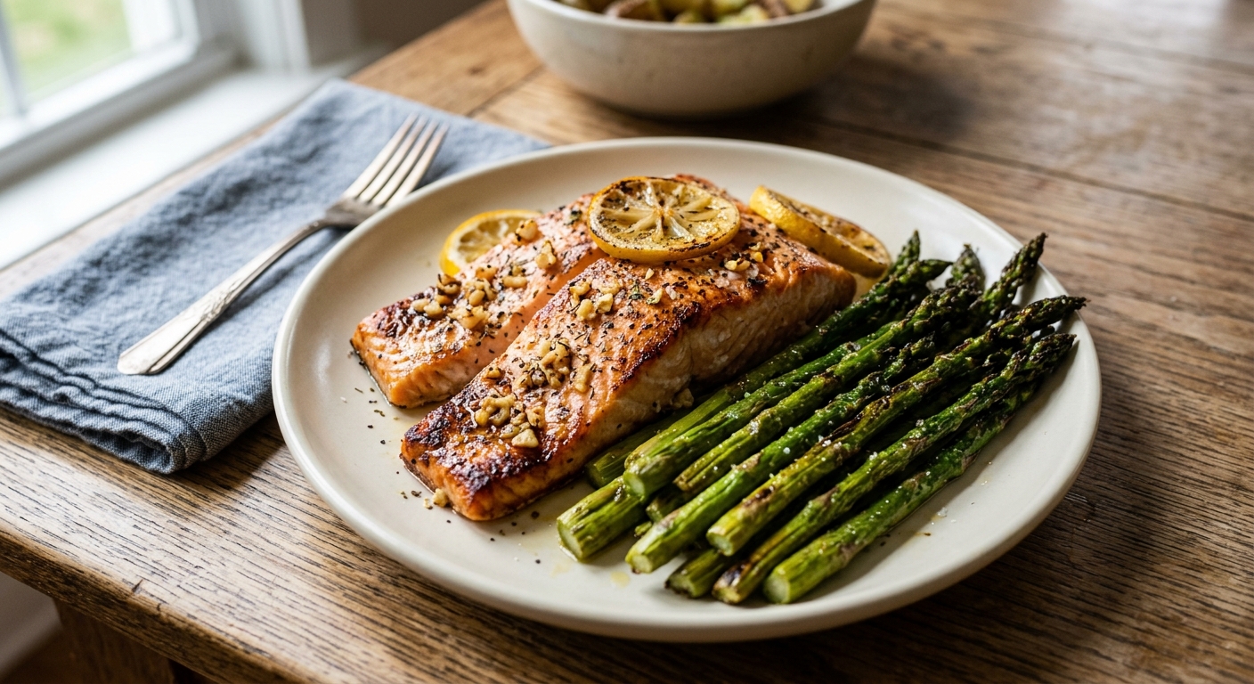Sheet Pan Lemon-Garlic Salmon and Asparagus