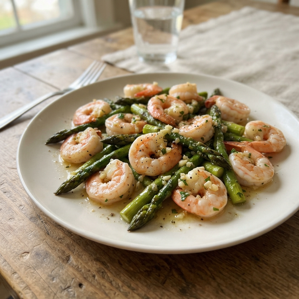 One-Pan Garlic Butter Shrimp and Asparagus