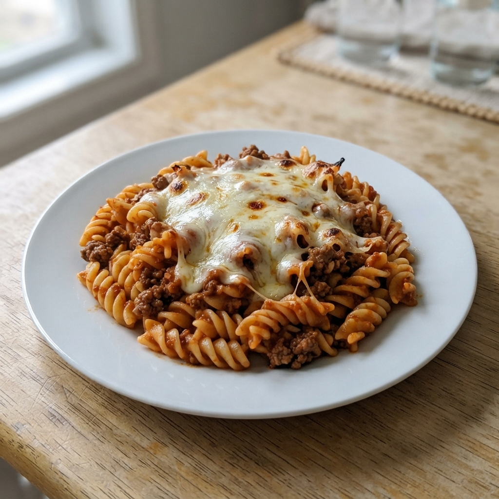 One-Pan Cheesy Beef Pasta