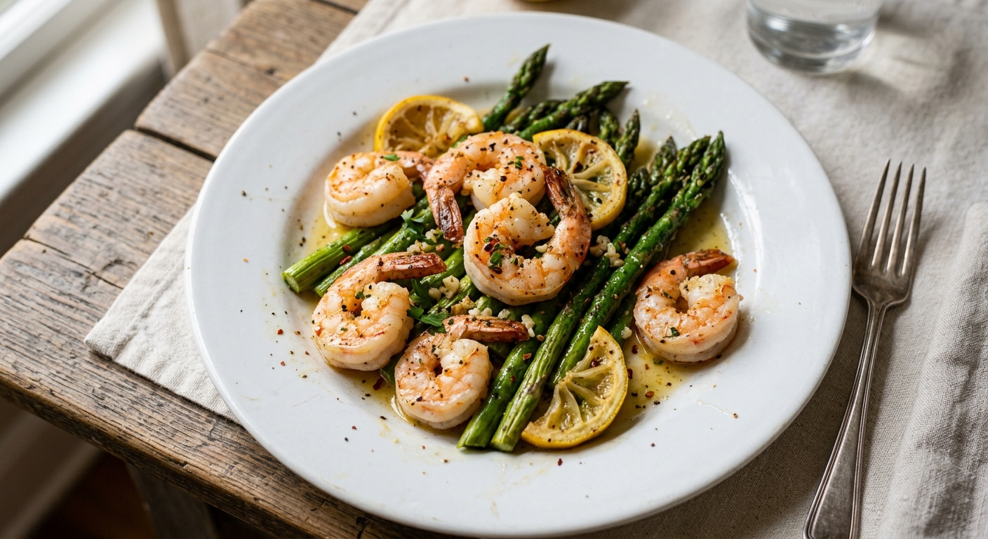 Lemon-Garlic Shrimp and Asparagus Sheet Pan