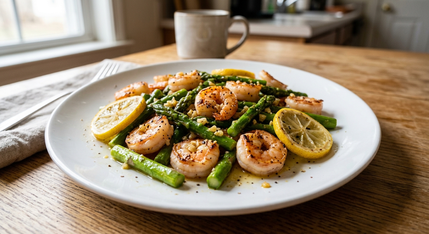 One-Pan Lemon Garlic Shrimp and Asparagus
