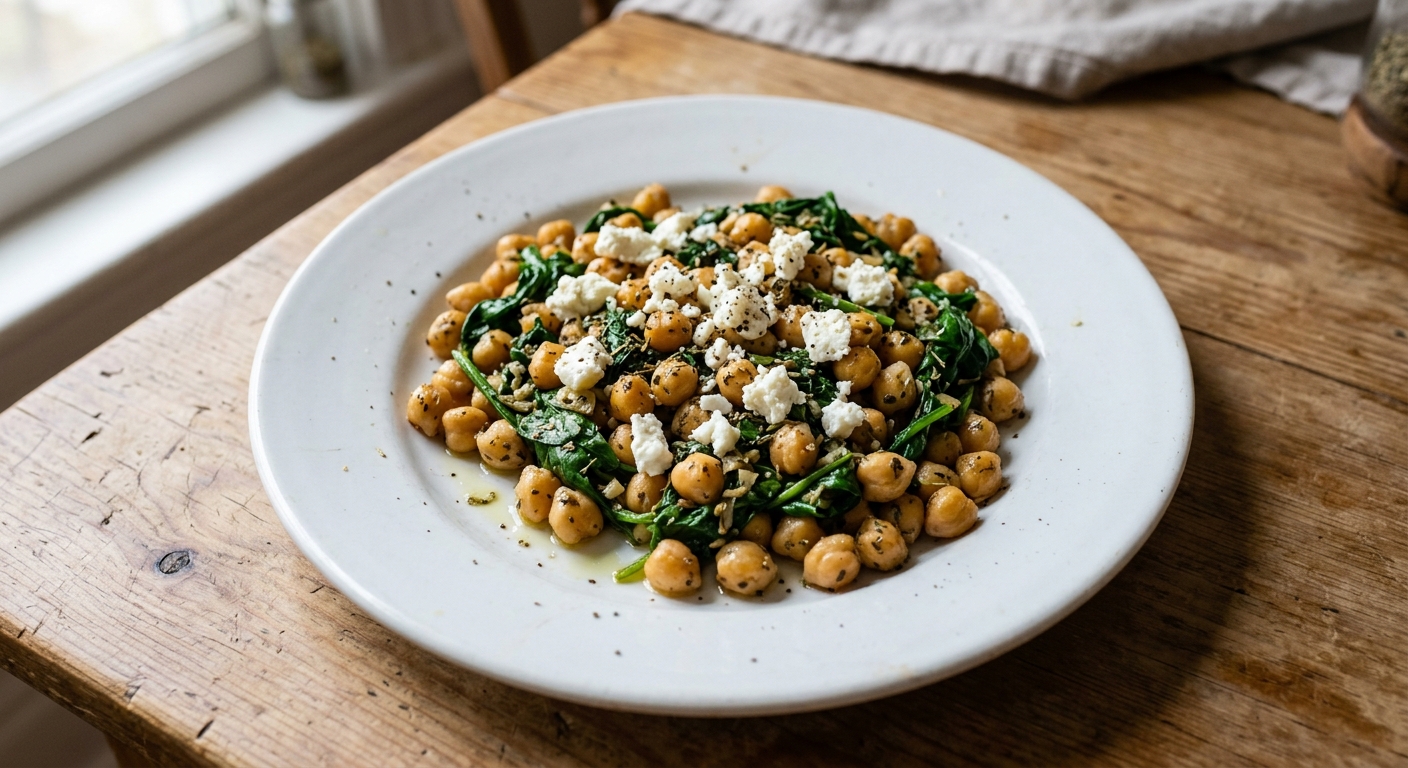 Quick Garlic Herb Chickpea Skillet