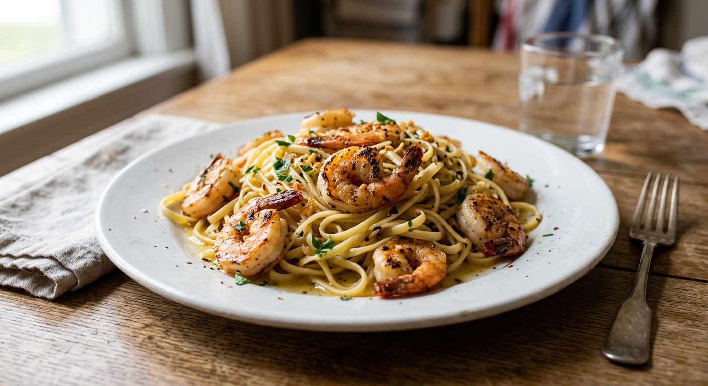 Lemon Garlic Butter Shrimp Pasta