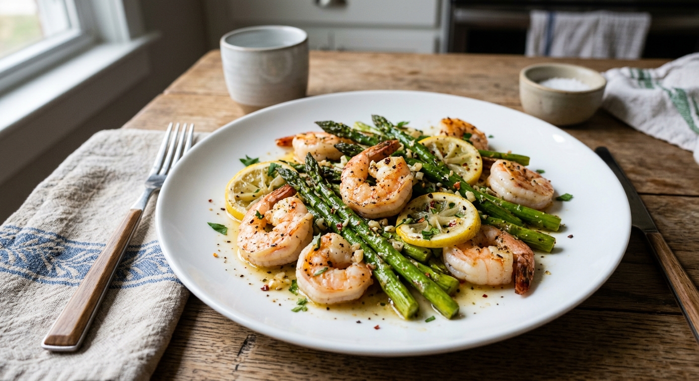 Lemon Garlic Shrimp and Asparagus Sheet Pan
