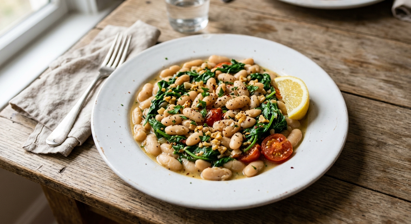One-Pan Garlic Lemon White Bean Skillet