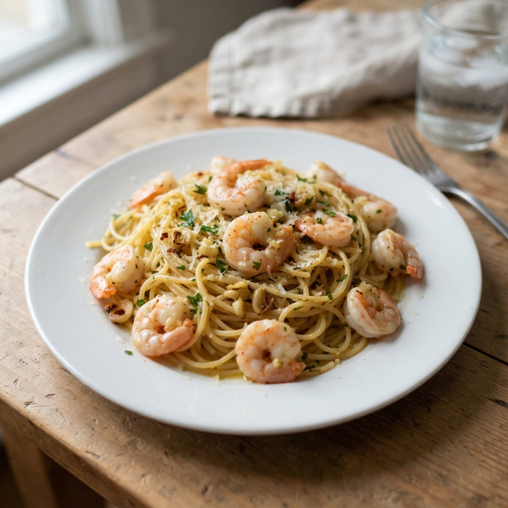 One-Pan Garlic Butter Shrimp and Pasta