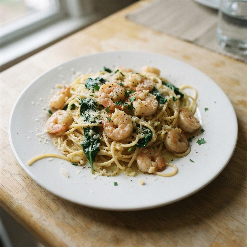One-Pan Garlic Butter Pasta and Shrimp