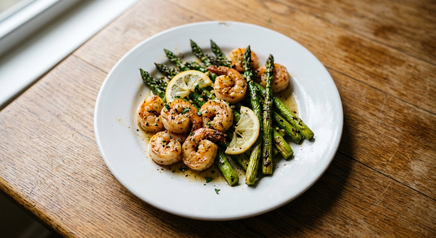 One-Pan Lemon Garlic Shrimp and Asparagus