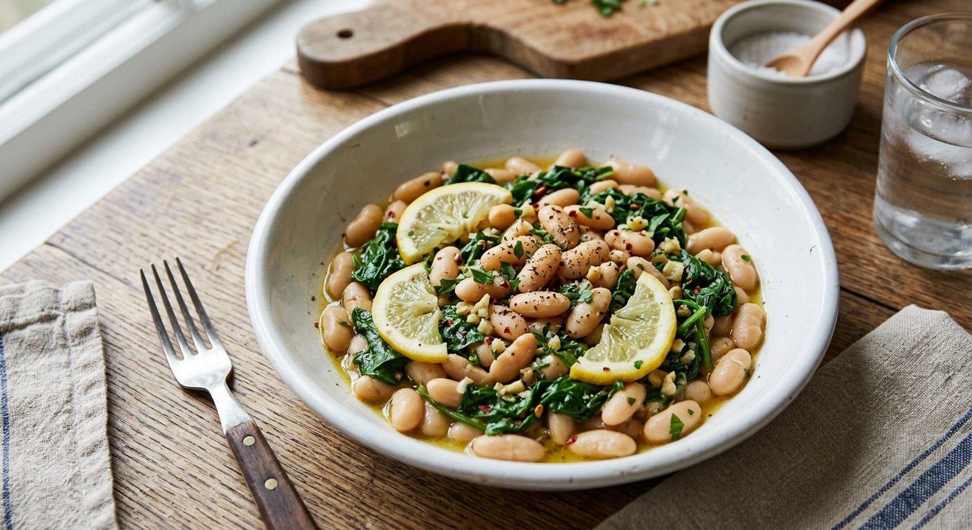 One-Pan Garlic Lemon White Bean Skillet