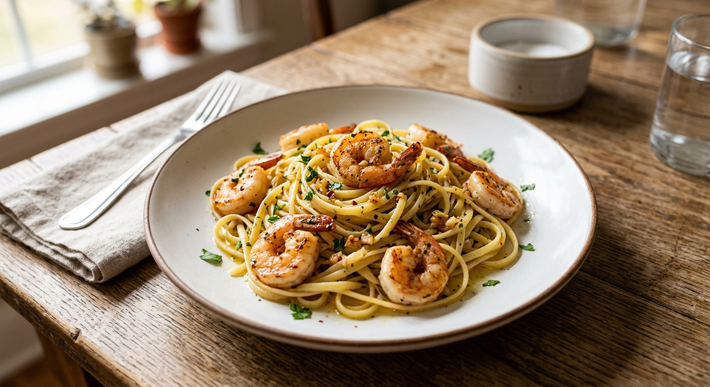 Lemon Garlic Butter Shrimp Pasta