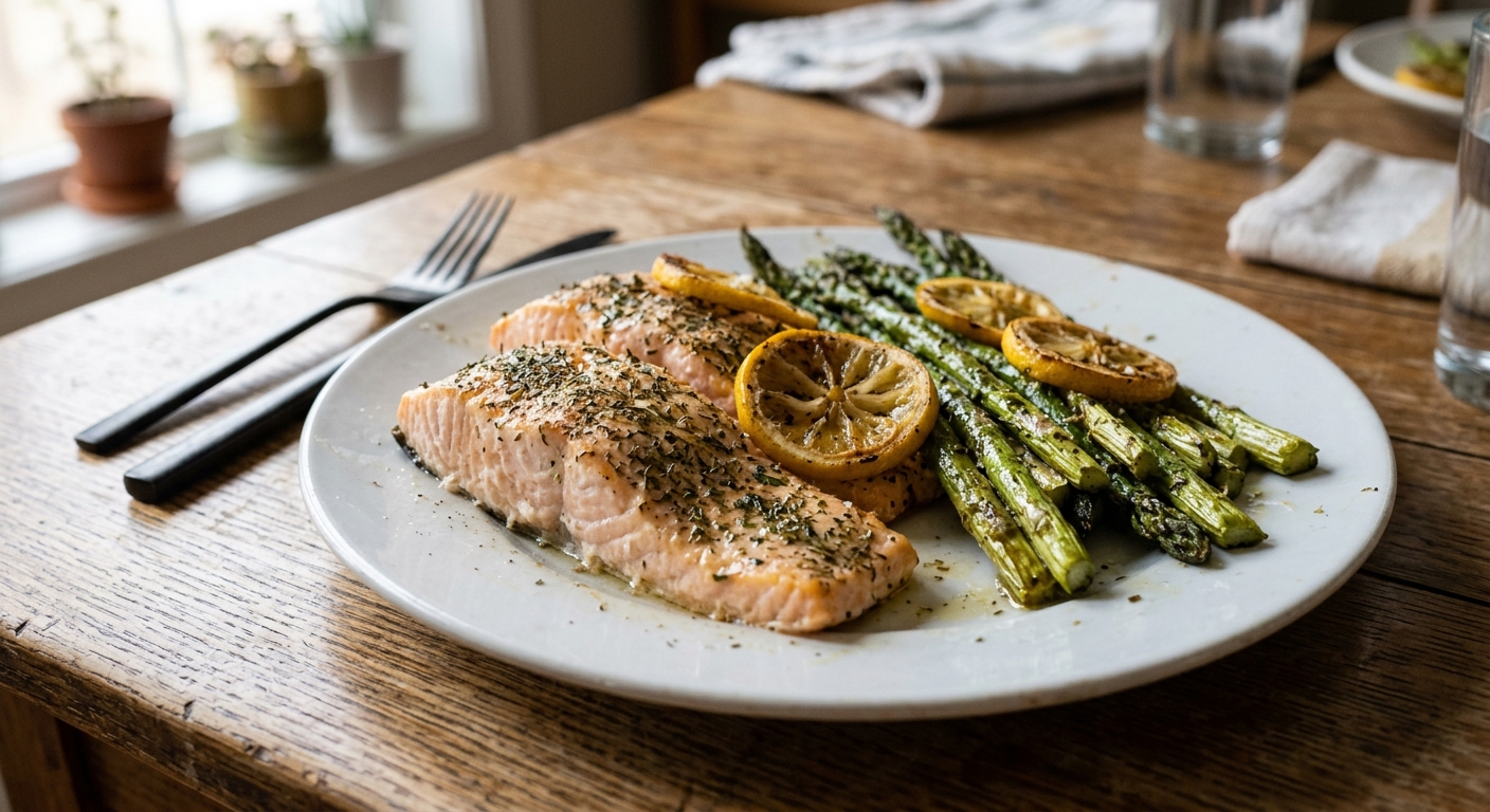 Sheet Pan Lemon-Herb Salmon and Asparagus