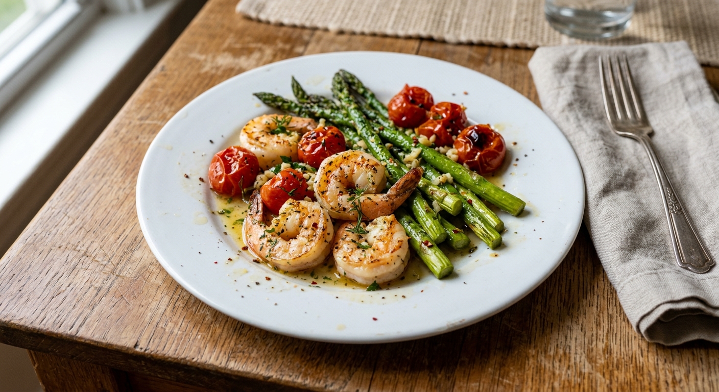 Zesty Lemon Garlic Shrimp Sheet Pan