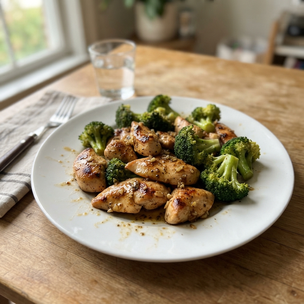 One-Pan Garlic Butter Chicken and Broccoli