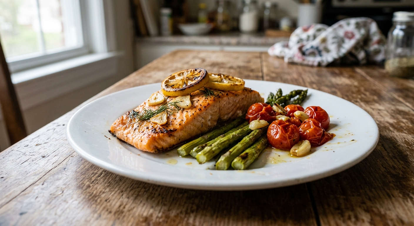 Lemon Garlic Sheet Pan Salmon and Asparagus